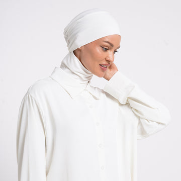 Lycra Full Bonnet - Pure White