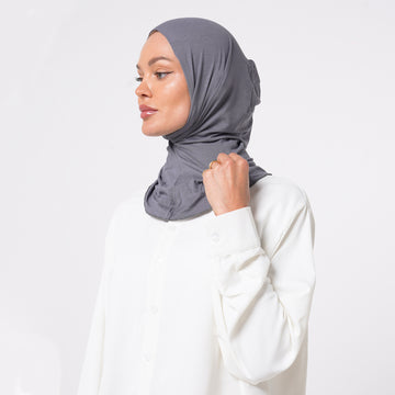 Pearl- Full Inner Hijab - Slate Grey