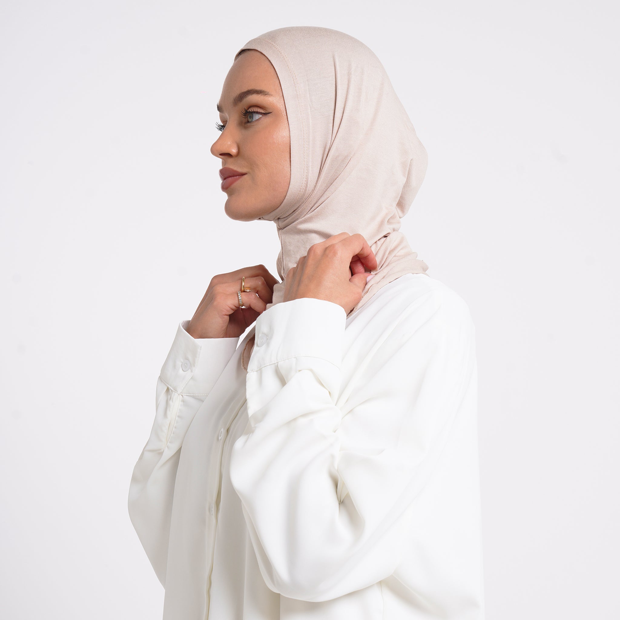Pearl- Full Inner Hijab - Soft Blush