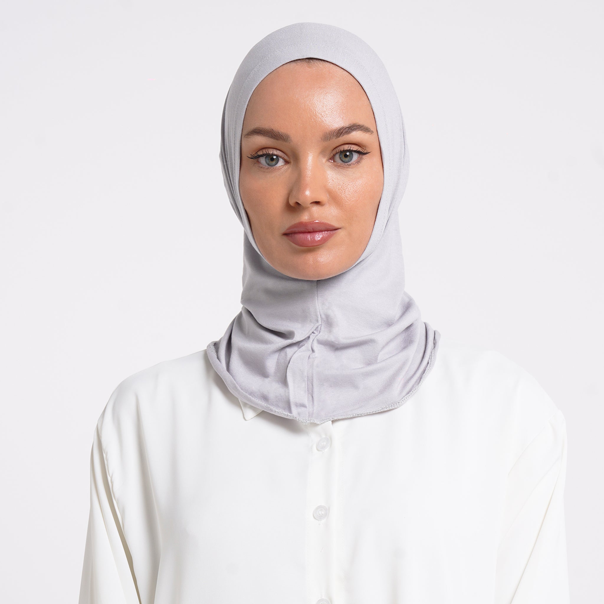Pearl- Full Inner Hijab - Silver Grey