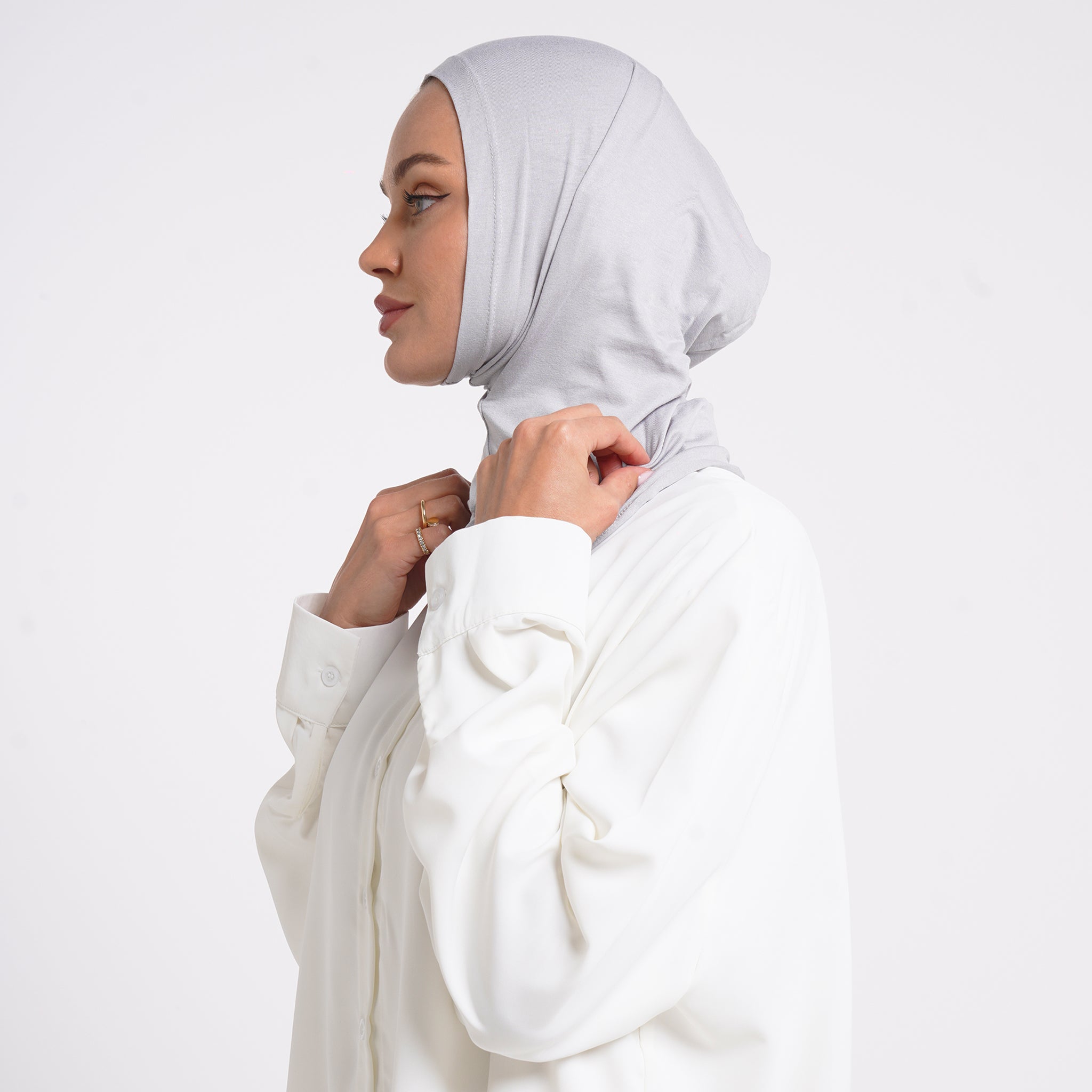 Pearl- Full Inner Hijab - Silver Grey