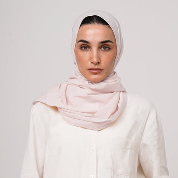 Double Stretch Chiffon Hijab - Soft Pearl Pink