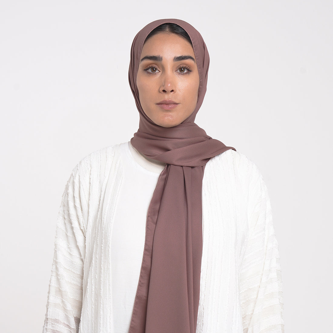 Smooth Satin Hijab - Mauve Taupe