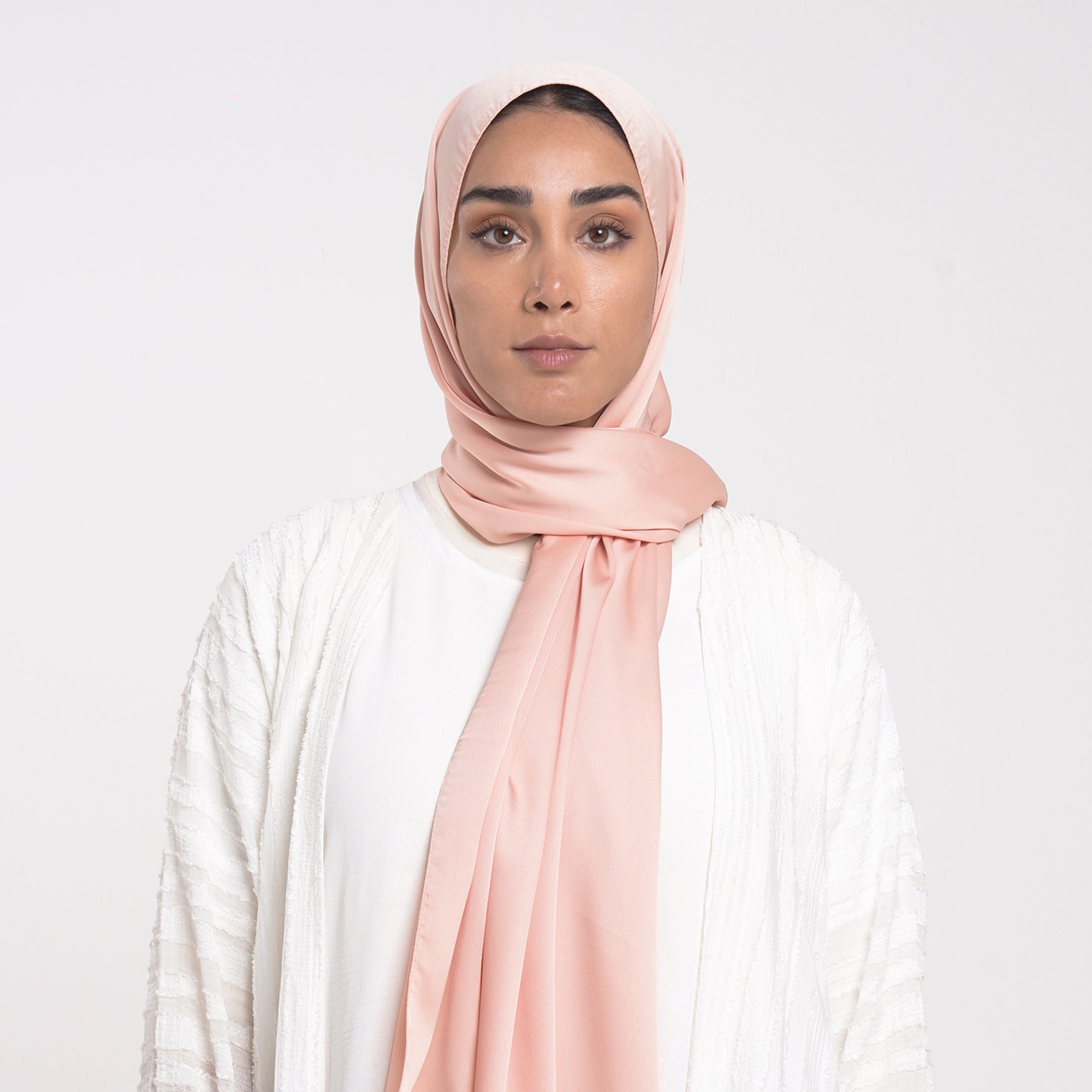 Smooth Satin Hijab - Peach Blush