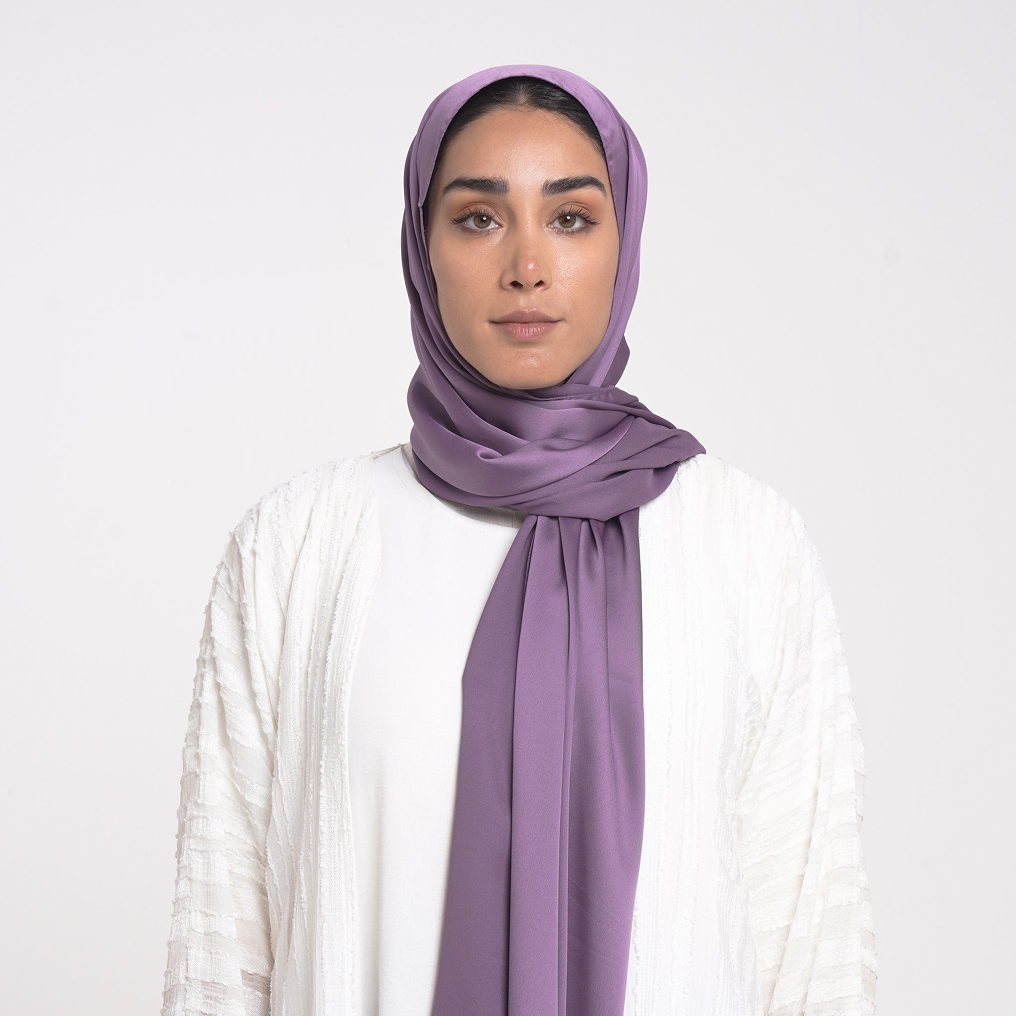 Smooth Satin Hijab - Dusty Lavender