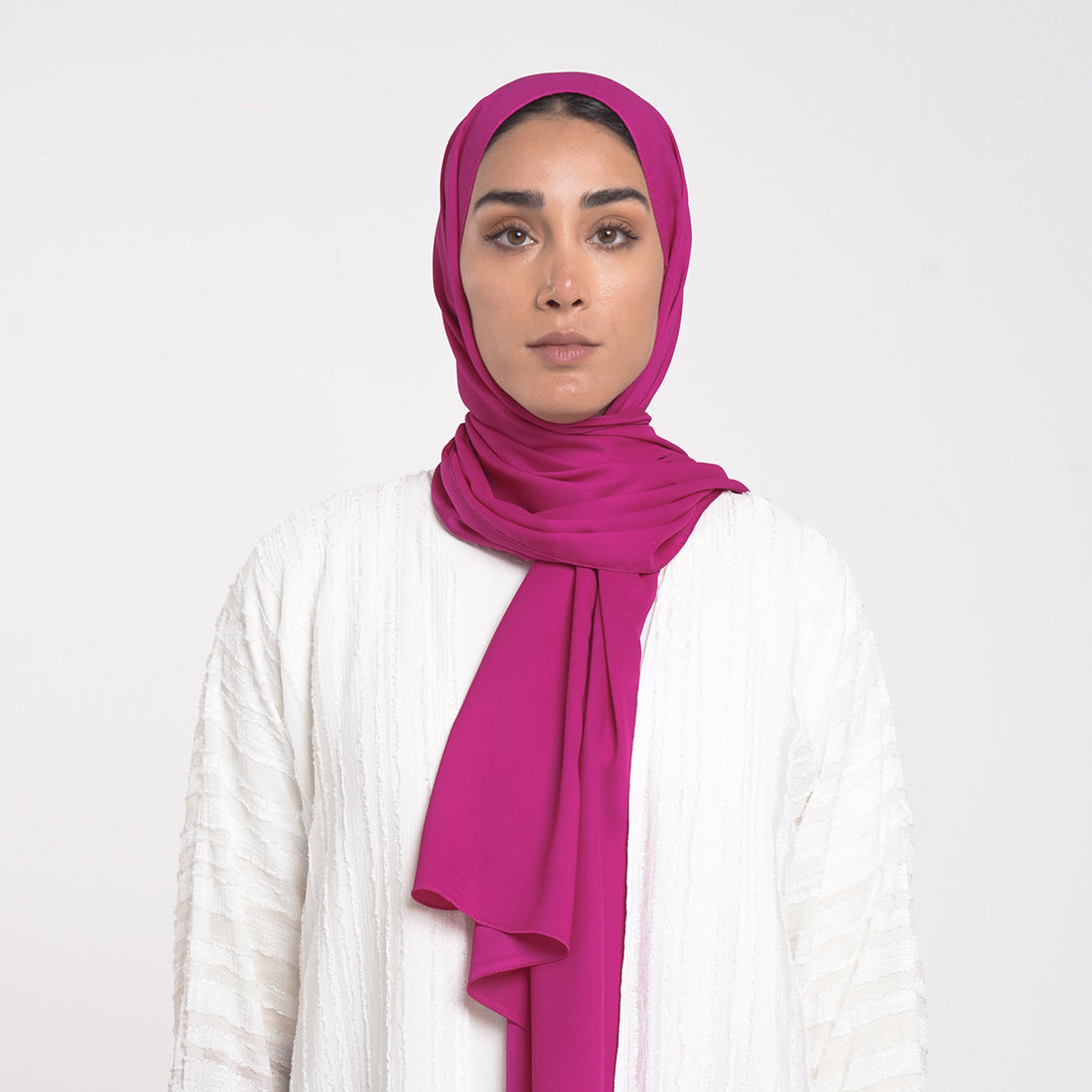 Smooth Satin Hijab - Fuchsia Pink