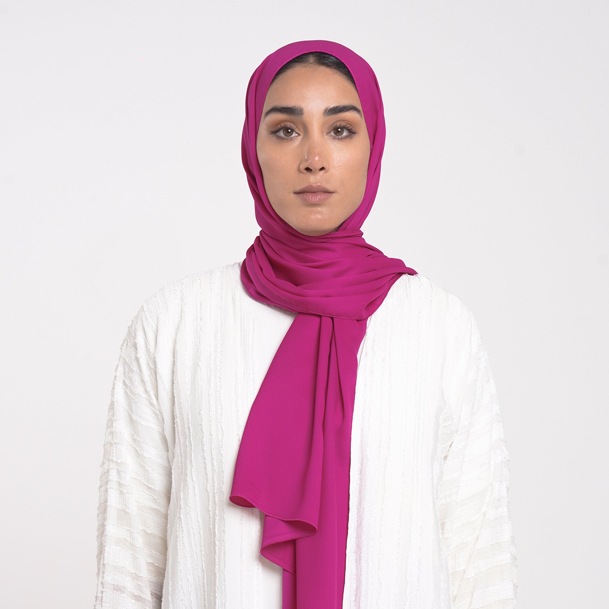 Smooth Satin Hijab - Fuchsia Pink
