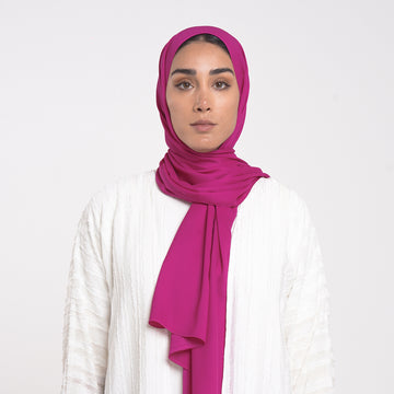 Smooth Satin Hijab - Fuchsia Pink