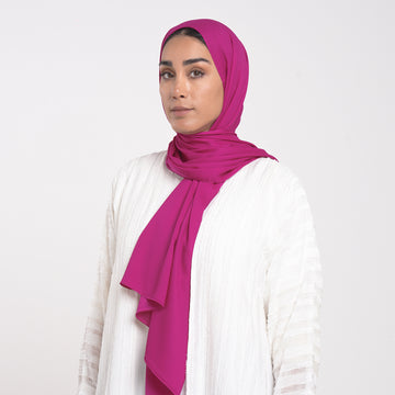 Smooth Satin Hijab - Fuchsia Pink