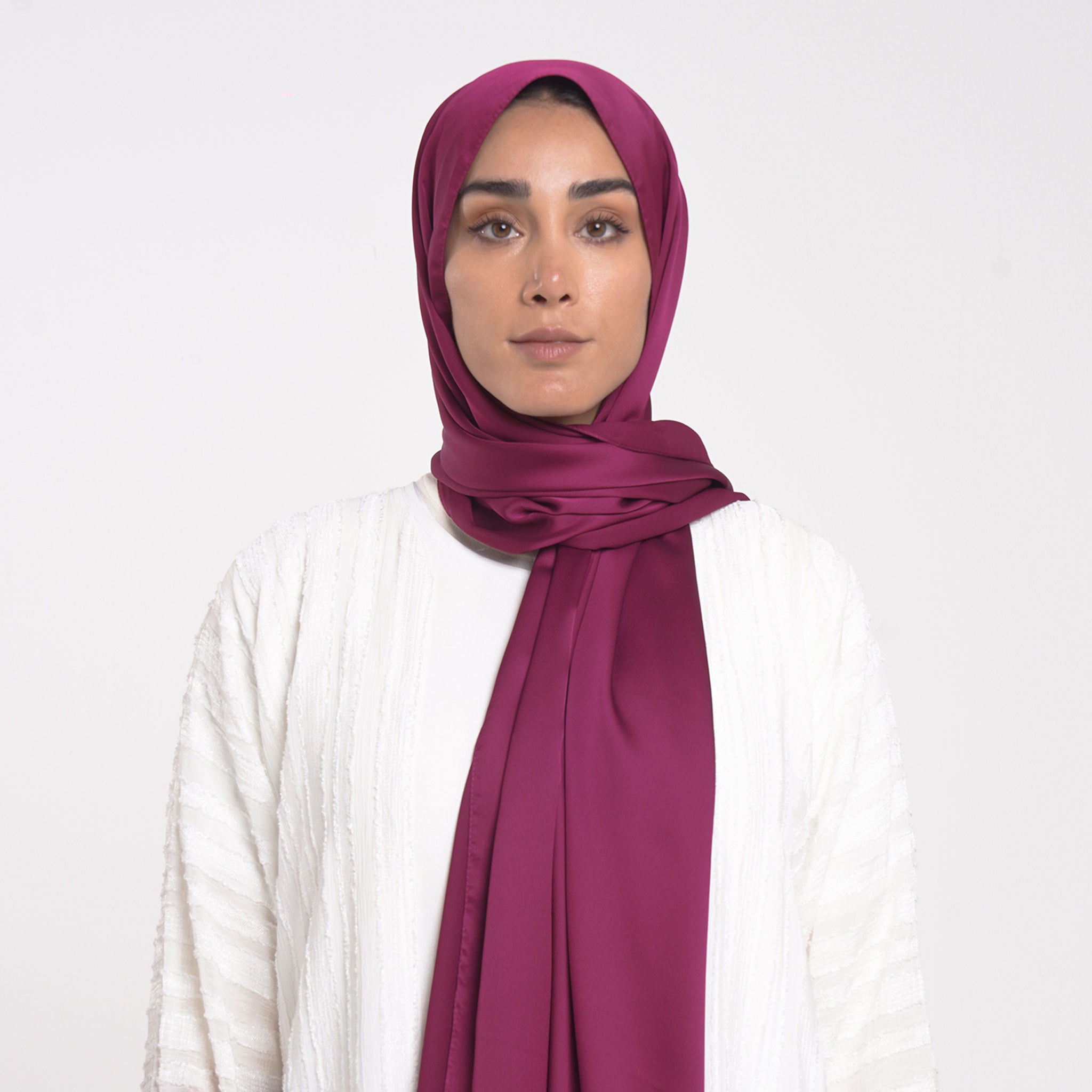 Smooth Satin Hijab -Berry Fuchsia