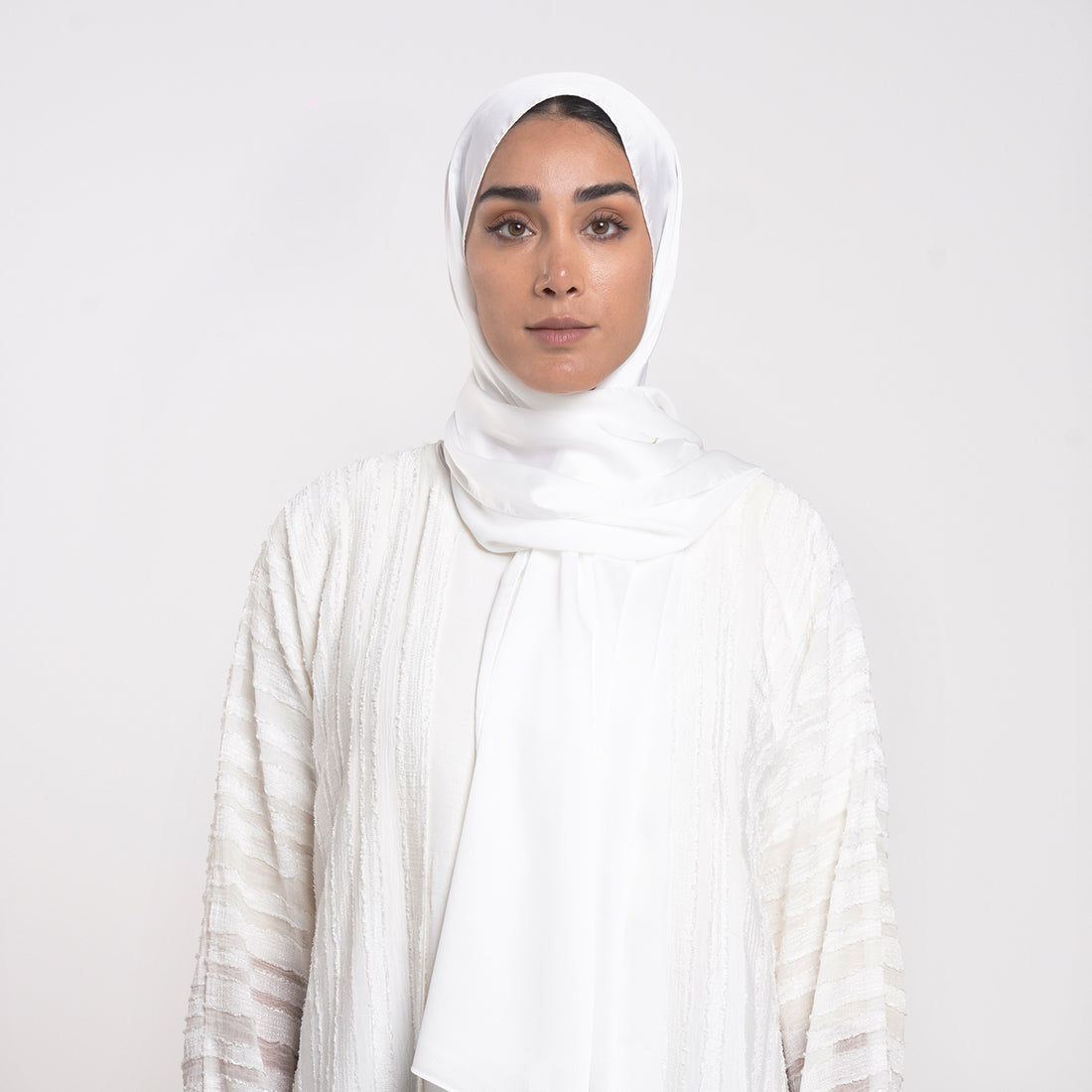 Smooth Satin Hijab - Pure White