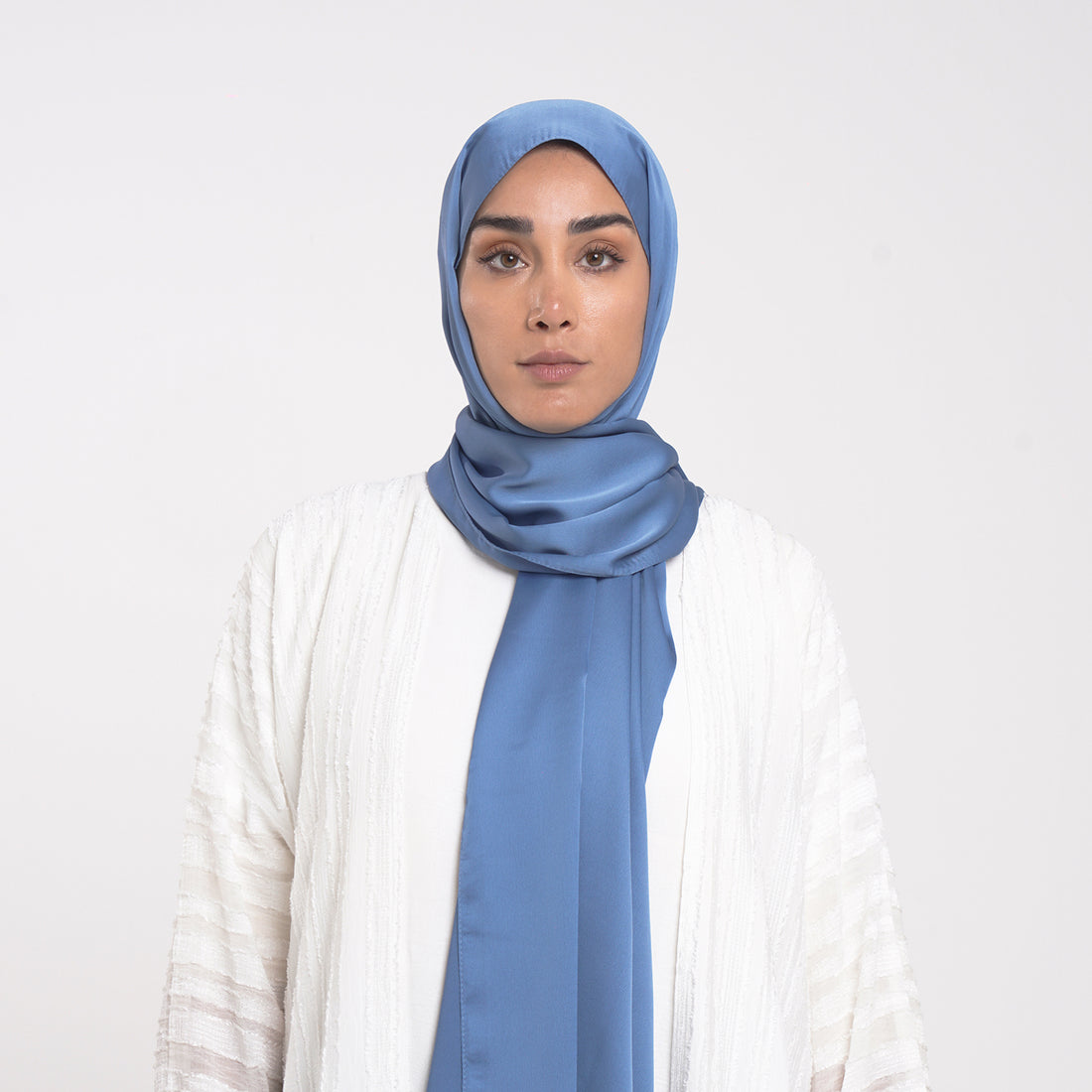 Smooth Satin Hijab - Dusty Blue