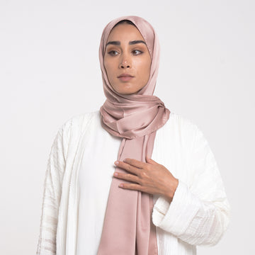 Smooth Satin Hijab -Blush Pearl