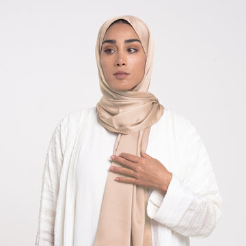 Smooth Satin Hijab -Champagne Beige