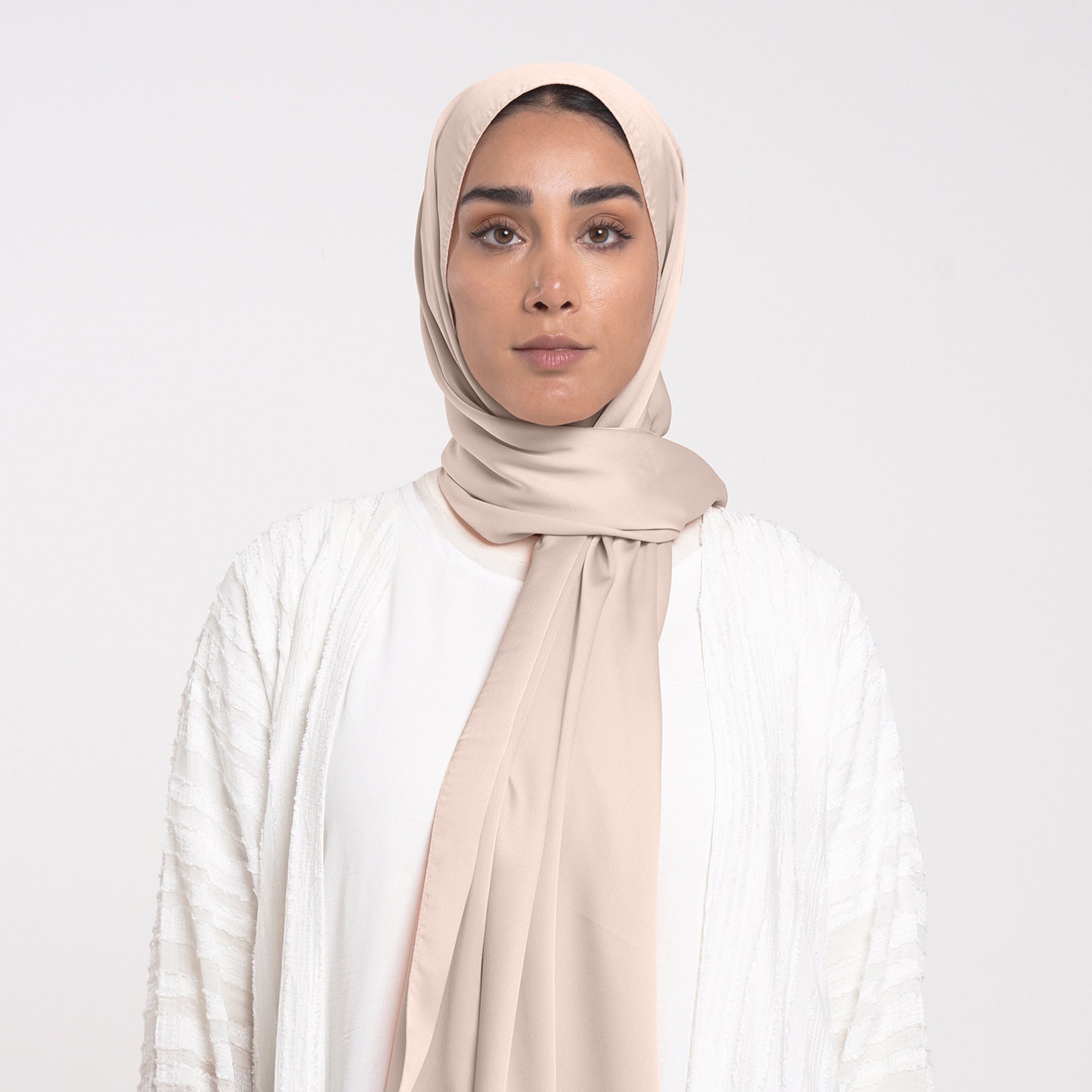 Smooth Satin Hijab - Cream Beige