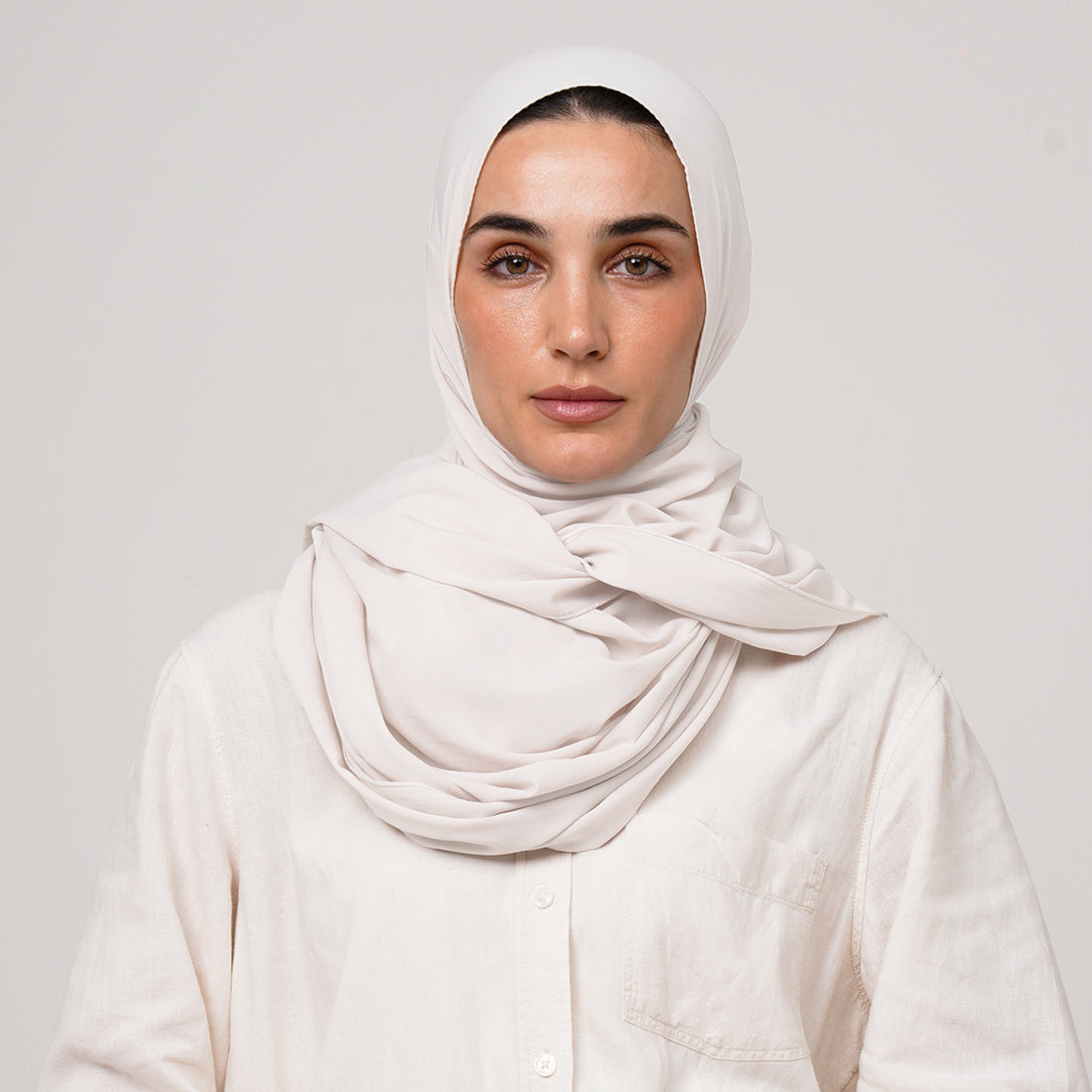 Soft Cotton lycra Hijab - Pearl White